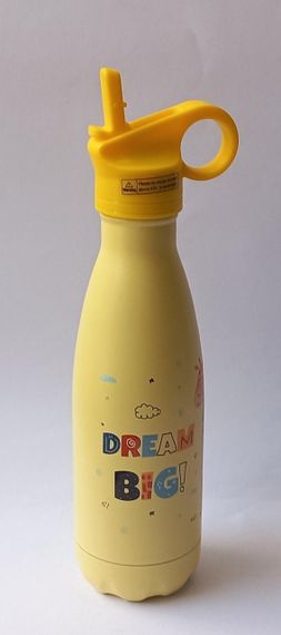 Термокружка детская Maestro MR-1645-D Giraffe 400 мл из нержавеющей стали с трубочкой герметичная | Зображення 4