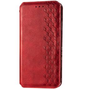 Кожаный чехол книжка GETMAN Cubic (PU) для Xiaomi Mi 10 Lite Штучна шкіра, Слот для візитки, Червоний