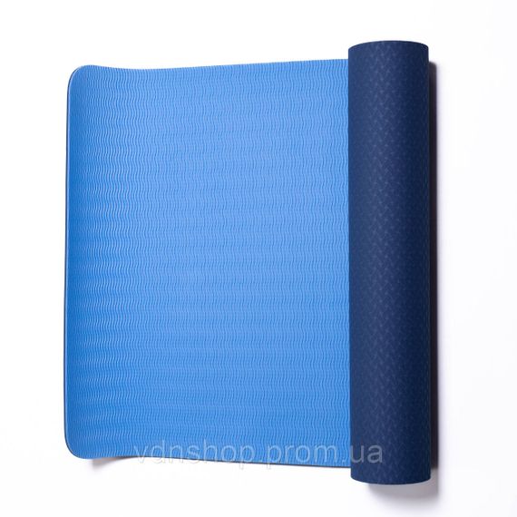 Килимок для йоги нековзкий 173×58 см Синій HP-42-10BL