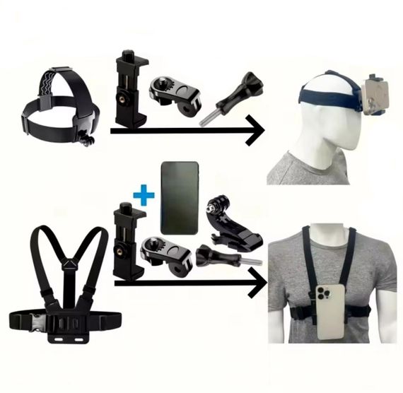Набір аксесуарів для екшн-камери GoPro, SJCAM, Eken, Xiaomi кріплення на голову на груди 6в1 (2571084949) | Зображення 9