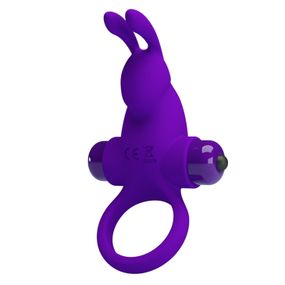 Кольцо эрекционное в виде кролика Pretty Love Vibrant Penis Ring 1 фиолетовое sexstyle