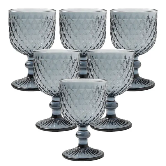 Набор бокалов для вина 6 (шт) по 220 (мл) Серый HP-19-116