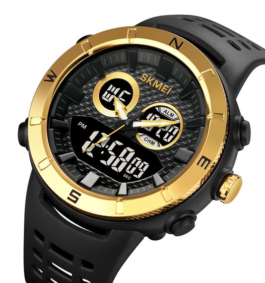 Чоловічий годинник Skmei 2014GDBK Gold-Black | Зображення 1