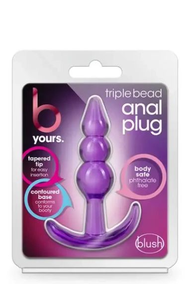 Анальный плаг B YOURS TRIPLE BEAD ANAL PLUG PURPLE sexstyle | Зображення 2