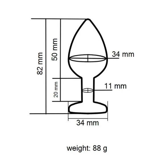 Анальна пробка із кристалом EGZO - Rose Gold Round Plug Blue size M Sex Aura | Зображення 3