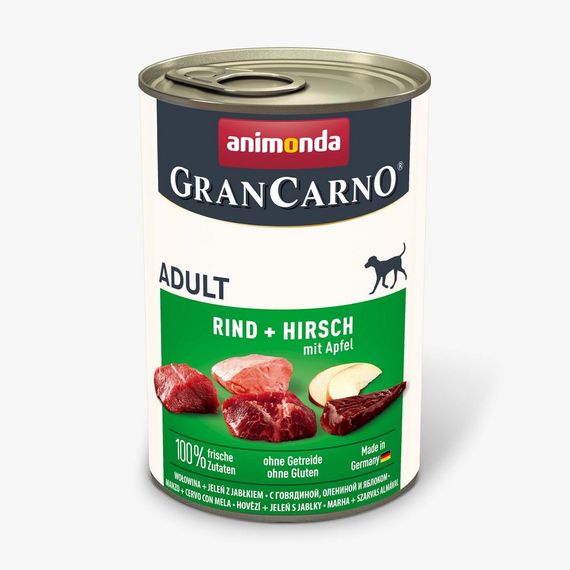 Animonda Gran Carno Adult Beef and Deer with Apple вологий корм з яловичиною та оленіною для дорослих собак 400 гр