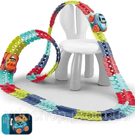 Автомобильная гоночная трасса с машинкой гибкий гоночный трек с машинками Cheangeble Track 138 pcs | Зображення 3