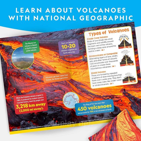 Розвиваючий набір для гри в корнхол Вулкан National Geographic Volcano Bean Bag Toss Backyard Game Set | Зображення 8