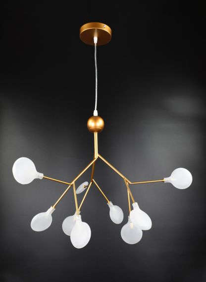 Люстра підвісна на 9 лампочок 26141 Золото 60-150х56х56 см. | Зображення 1