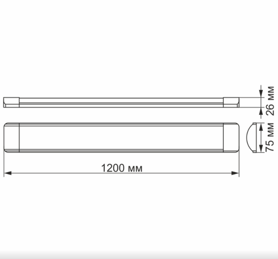 LED Світильник лінійний 36W 1,2м 6500К 220V TL-BN-36126 Titanum | Зображення 2