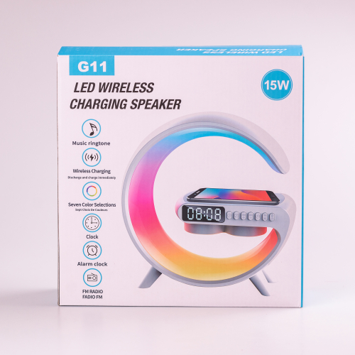 Бездротова зарядна лампа RGB з міні-динаміком XPRO Rgb Нічна лампа з годинником (47579-_377) | Зображення 8