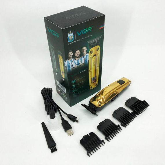 Акумуляторна машинка VGR V-904 для стрижки волосся VGR, машинка з дисплеєм та змінними насадками | Зображення 4