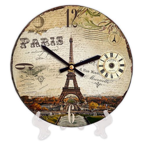 Часы настенные круглые Eiffel Tower Paris 18 см (CH18_P_15S072)