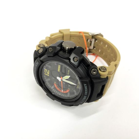 Часы наручные мужские SKMEI 1343KH KHAKI, водостойкие тактические часы. Цвет: хаки | Зображення 5