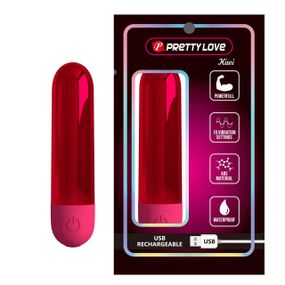 Вібропуля 10 вібрацій PRETTY LOVE Kiwi глянсова, червона, 8 х 1.8 см sexstyle