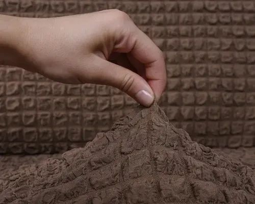 Комплект чохлів на стільці без оборки 6 штук (коричневий) | Зображення 1