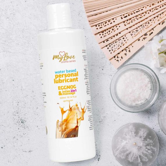 2в1 лубрикант та масажний гель - MyLove Aroma Series Intim&Massage Eggnog, 300 мл Sex Aura | Зображення 2