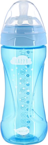 Детская Антиколиковая бутылочка Nuvita NV6052 Mimic Cool 330мл голубая (NV6052SKY)