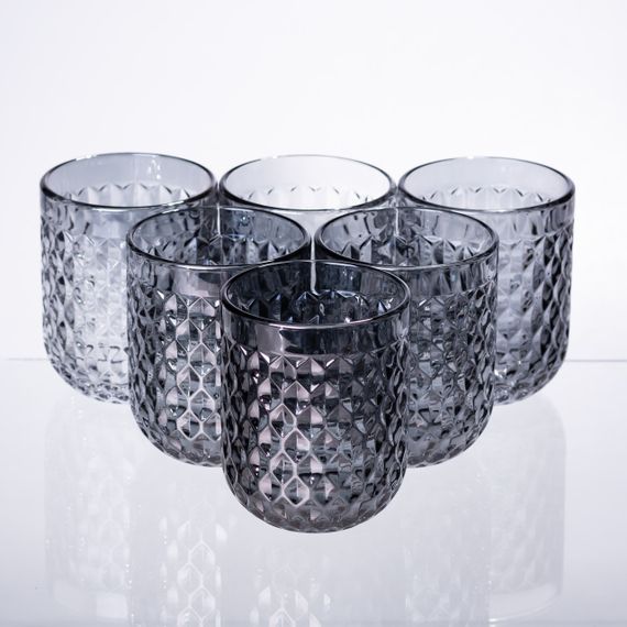 Набір склянок 6 шт скляні склянки 250 (мл) Сірий HP-19-117