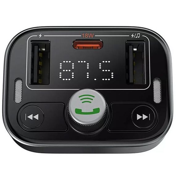 АЗП FM модулятор Baseus S-09 Pro Series 18W (2USB-A/1C) (C10762200113) Cluster Black | Зображення 3