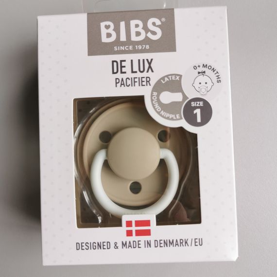 Соска пустушка Bibs De Lux Latex 0-6 міс нічна Vanilla glow | Зображення 2
