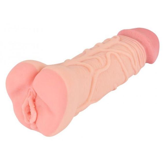 Мастурбатор-насадка 2 IN 1 Nature Skin Extension + Masturbator (Вагина) Sex Aura | Зображення 1