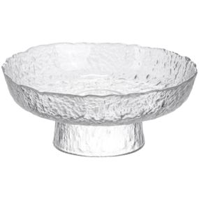 Фруктовниця на ніжці Ice Textured 20 см з крижаною текстурою скла Yiwu HP-34-89