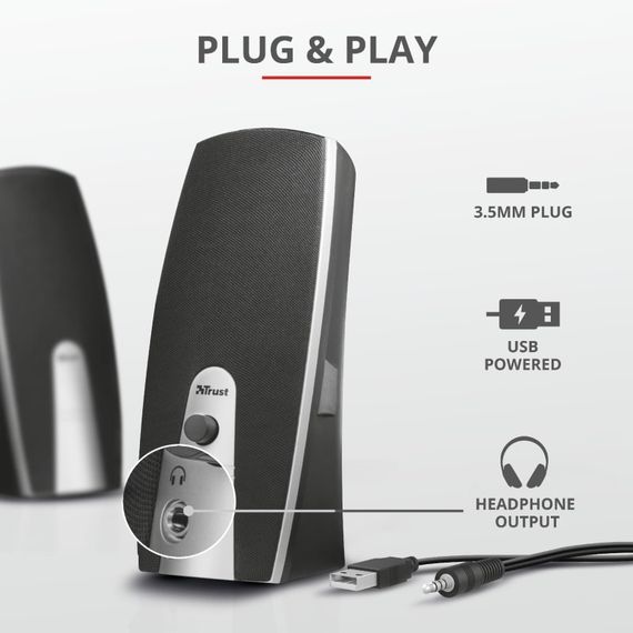 Акустична система (Колонки) Trust 2.0 MILA USB Black/WHITE (16697_TRUST) | Зображення 5