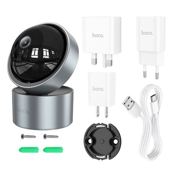 Камера відеоспостереження Hoco D5 Indoor PTZ HD Silvery gray | Зображення 1