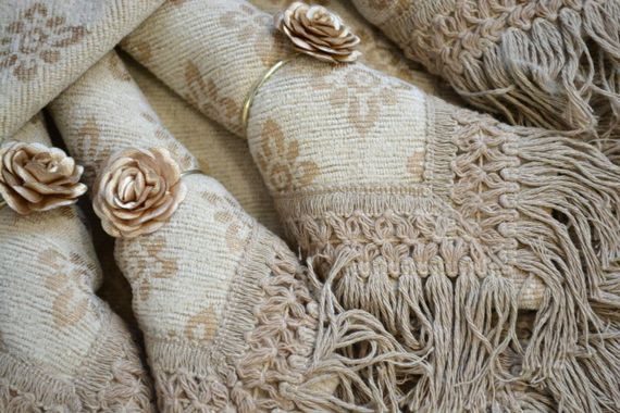 Скатертина Selin Sinem Set 160×300+12 серветок бежева | Зображення 2