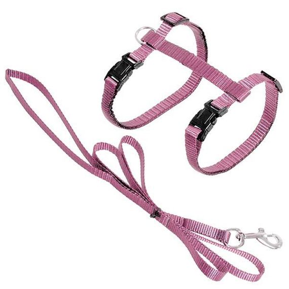 Flamingo Cat Harness and Leash Ziggi фламинго зигги шлея и поводок для котов Cвітло рожевий