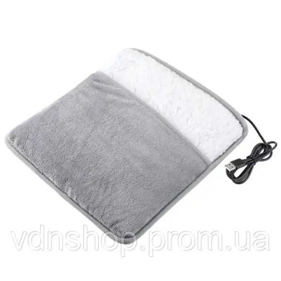 Електрогрілка для ніг до 60°С (30×30см), від USB, Foot warmer / Термогрілка для ніг / Електрокилимок для ніг | Зображення 1