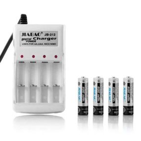 Комплект зарядний пристрій +4 акумулятори ААА JIABAO JB-212 Білий