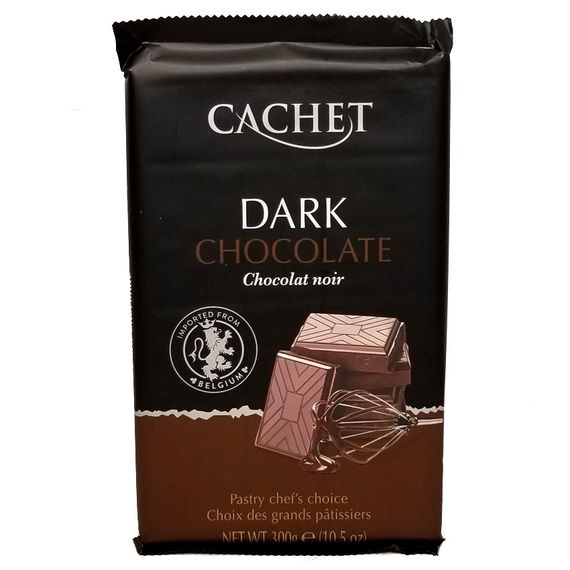 Шоколад чорний бельгійський Cachet Dark Chocolate 54% какао, 300 г, темний шоколад преміум