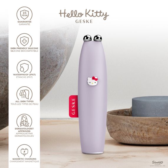 Мікрострумова ручка для підтяжки шкіри обличчя GESKE MicroCurrent Face-Lift Pen 6в1 by Hello Kitty purple | Зображення 2