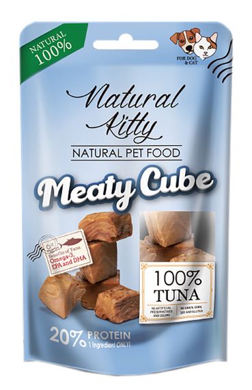 Лакомство для котов с тунцом Natural Kitty Meaty Cube 100% Tuna, 60 гр