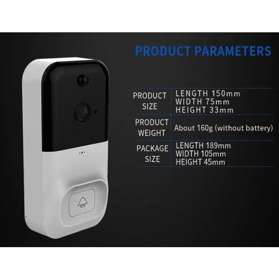 Бездротова відеокамера дверного дзвінка домофон SMART DOORBELL X5 wifi | Зображення 6