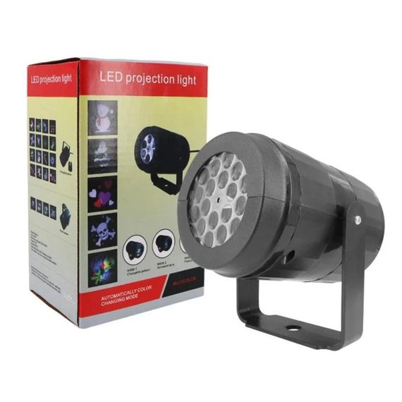 Новогодний вращающийся проектор на 16 слайдов, 1367-3 / Лазерная установка-проектор с кронштейном | Зображення 9