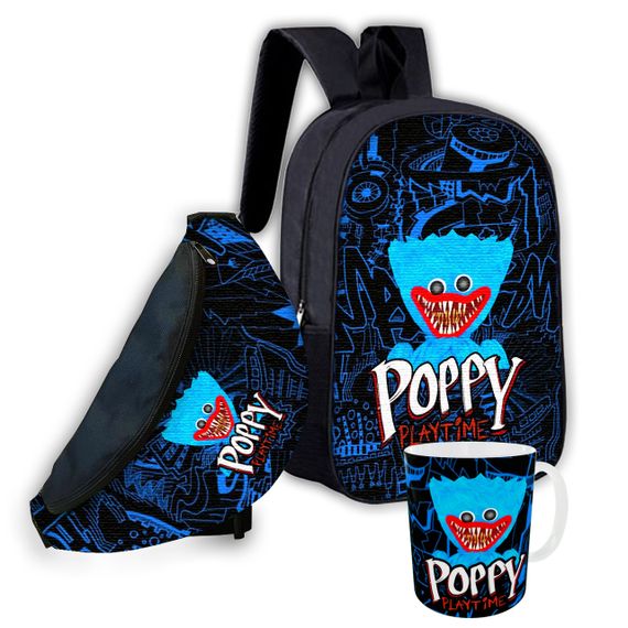 Набір дитячий Хаггі Ваггі Poppy Playtime рюкзак 36х27см сумка-бананка, кружка з принтом для хлопчика (01649)