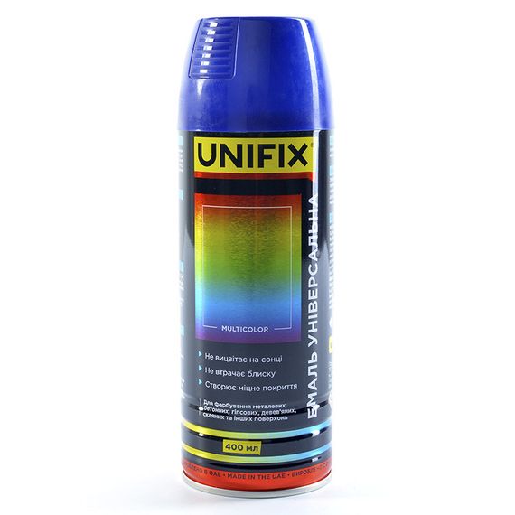 Емаль універсальна акрилова RAL5002 синій ультрамарин глянець 400 мл UNIFIX 951022