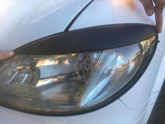 Вії прямі (2 шт, пластик) Чорний мат для Mercedes Vito W639 2004-2015рр | Зображення 4