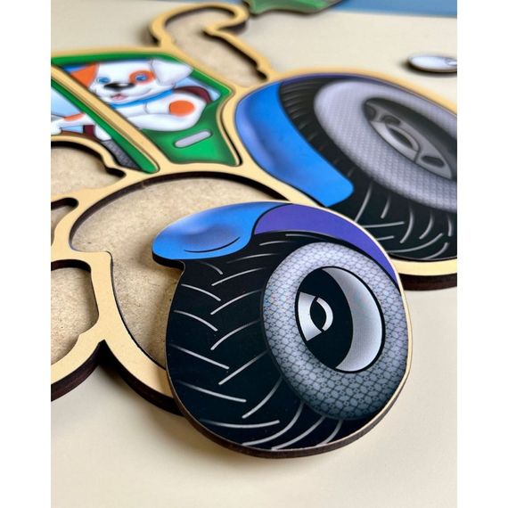 Дерев'яний пазл-вкладиш "Трактор" Ubumblebees (ПСД119) PSD119 пазл-контур | Зображення 1