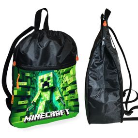 Рюкзак-мешок для обуви,спортивной формы Майнкрафт "Minecraft" детская сумка для сменки с расширителем (01285)