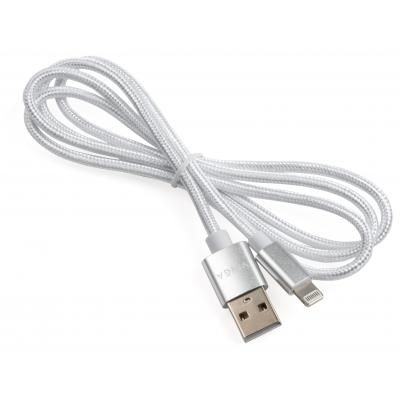 Дата кабель USB 2.0 AM to Lightning 1m nylon silver Vinga (VCPDCLNB1S) (VCPDCLNB1S) | Зображення 2
