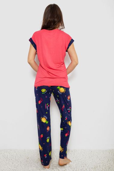 Піжама жіноча з принтом, колір рожевий, 243R2121 | Зображення 3