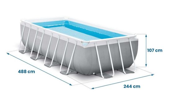 Басейн каркасний прямокутний 21 в 1 INTEX 26792, 488 x 244 x 107 см + бульбашкова машина (DM-26792-M) | Зображення 6