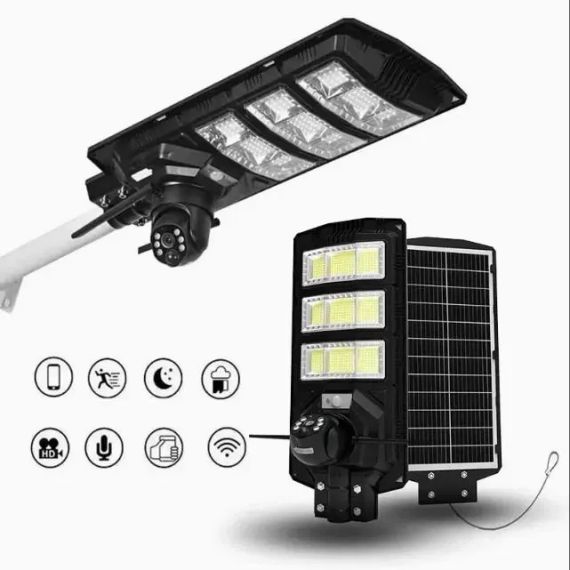 Камера-фонарь 4G уличный на солнечной батарее 300W с датчиком движения | Зображення 1