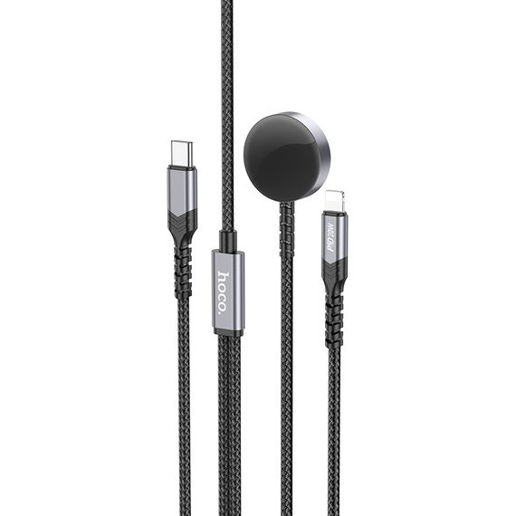 Дата кабель Hoco CW54 2in1 Type-C to iWatch/Lightning 2.5W (1.2m) Black