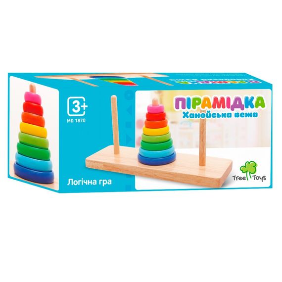 Дерев'яна іграшка Пірамідка MD 1870, 8 кілець | Зображення 2