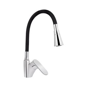 Смеситель для кухни Lidz Tani 007F3 с гибким изливом (k40) LDTAN007F3BCR37649 Chrome/Black